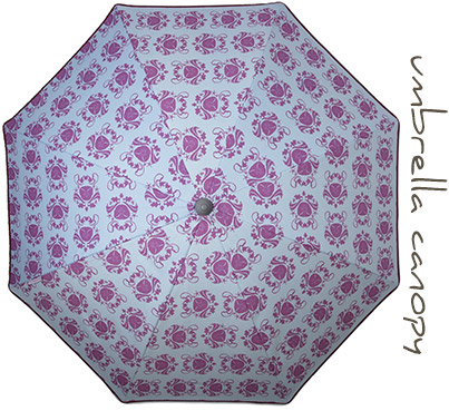 High quality Pink Pansy Shell beach umbrella - R1,499
