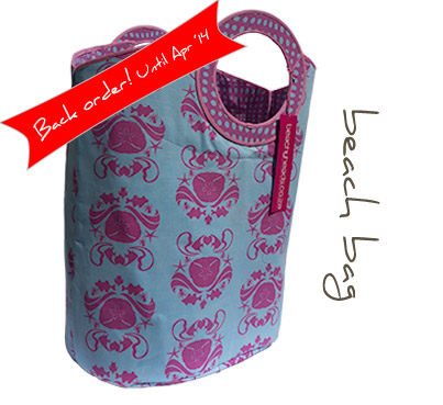 High quality cotton Pink Pansy shell beach bag: R999