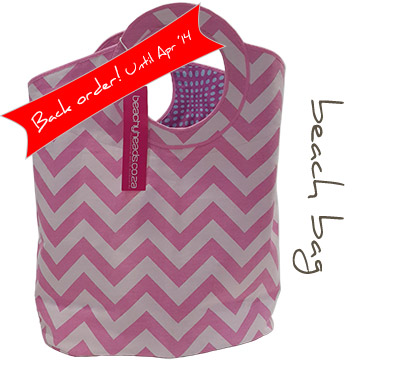 High quality cotton Pinky Chevron beach bag: R999